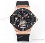 Swiss Super Clone Hublot Tourbillon Big Bang V4 version Watch Rose Gold & Ceramic case